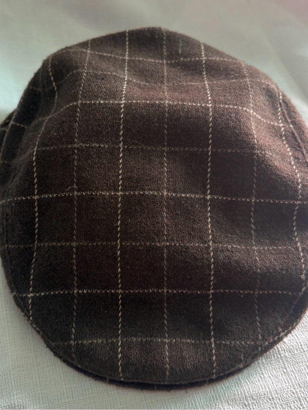 Dockers Brown Windowpane Flat Cap L/XL wool ply acrílico old money formal